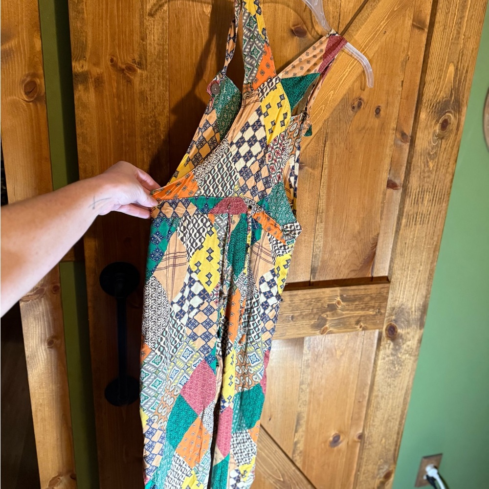 Sacred Threads Multicolor Patchwork Overalls/Romp… - image 7